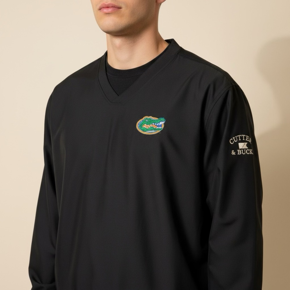 Cutter & Buck Fl Gators Men's V-Neck Black Size XL Like New, Ships next day .